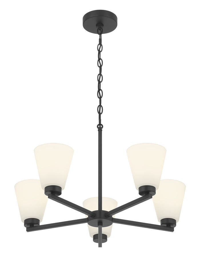 14.75'' Strayhan Matte Black 5 Light Chandelier