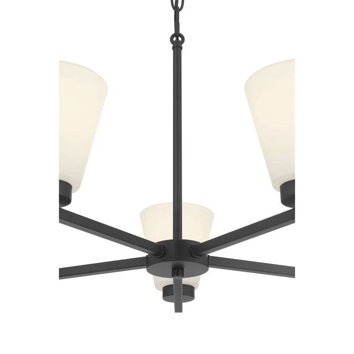14.75'' Strayhan Matte Black 5 Light Chandelier