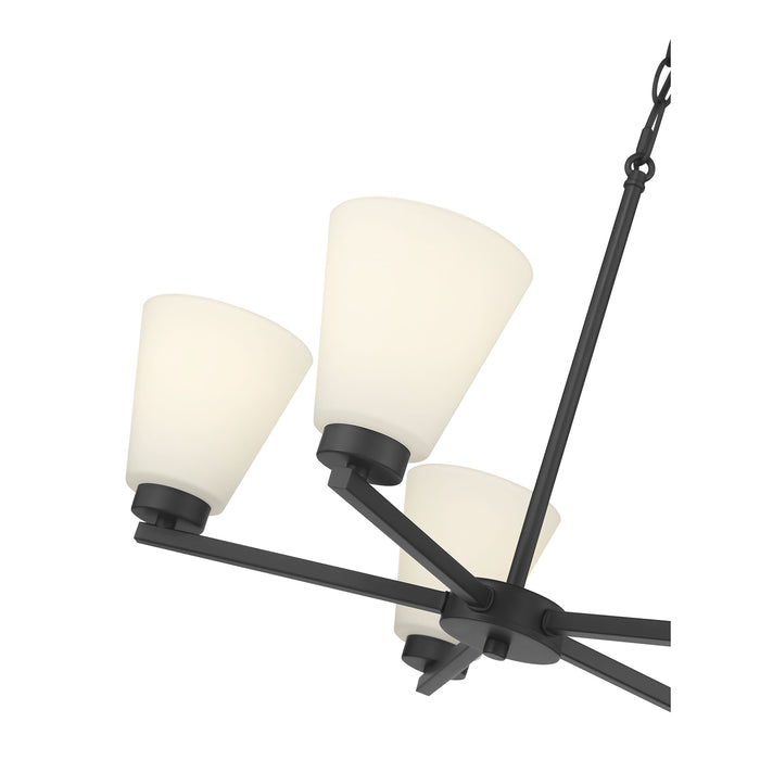 14.75'' Strayhan Matte Black 5 Light Chandelier