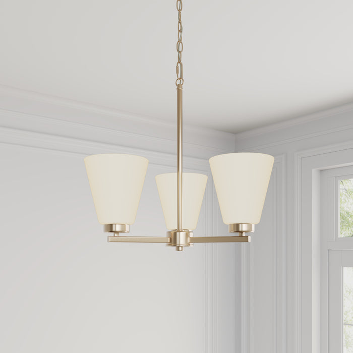 14.75'' Strayhan Modern Gold 3 Light Chandelier