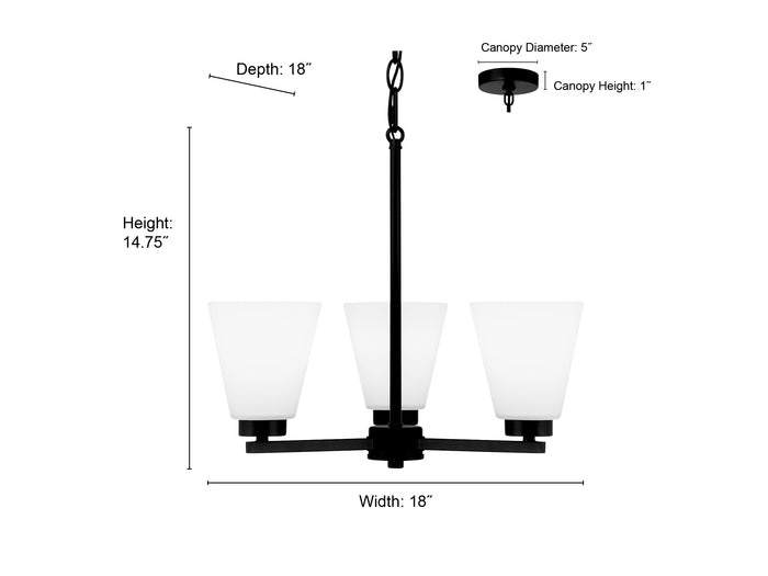 14.75'' Strayhan Modern Gold 3 Light Chandelier