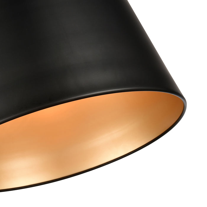15'' Allson Matte Black 3 Light Pendant