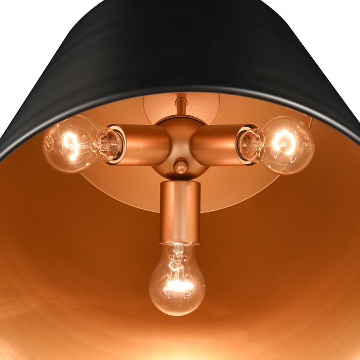15'' Allson Matte Black 3 Light Pendant