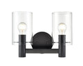 15'' Apolla Matte Black 2 Light Bath Vanity