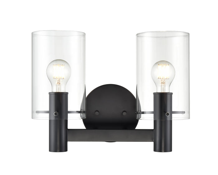 15'' Apolla Matte Black 2 Light Bath Vanity