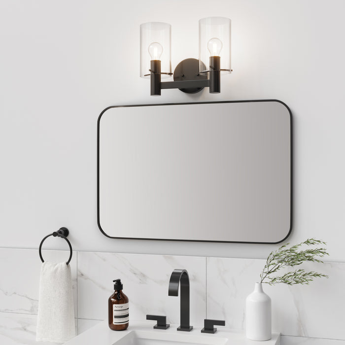 15'' Apolla Matte Black 2 Light Bath Vanity