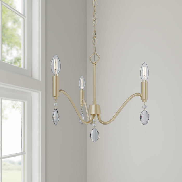 15'' Aureline Aged Silver 3 Light Chandelier
