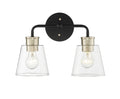15'' Cameron Matte Black/Modern Gold 2 Light Bath Vanity