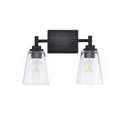 15-inch 2-light Matte Black Vanity Light