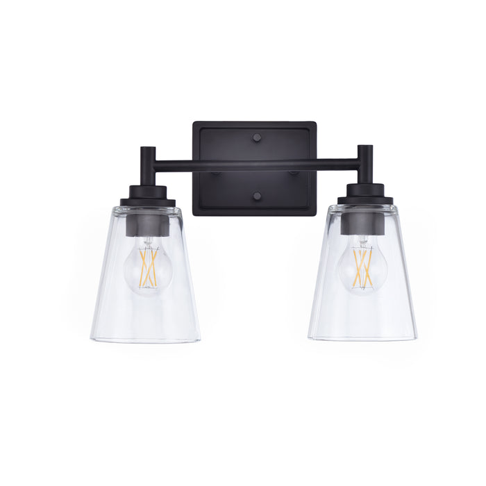 15-inch 2-light Matte Black Vanity Light