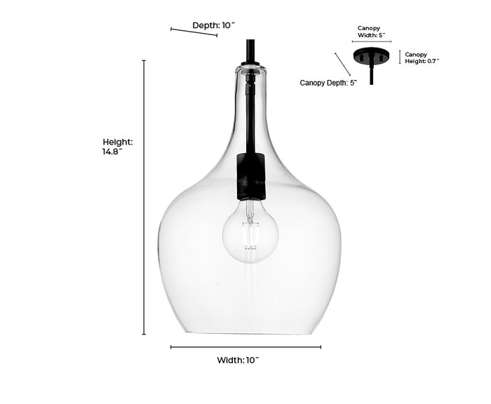 15'' Lamara Vintage Brass 1 Light Pendant
