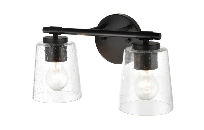 15''  Matte Black 2 Light Bath Vanity