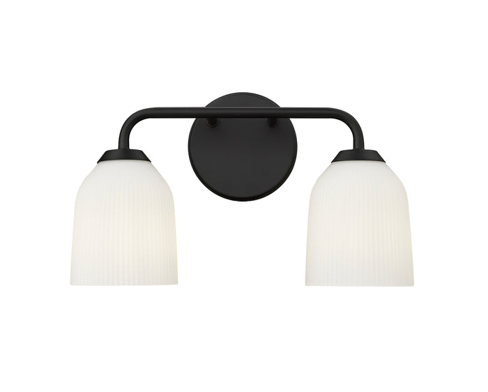 15'' Norah Matte Black 2 Light Bath Vanity