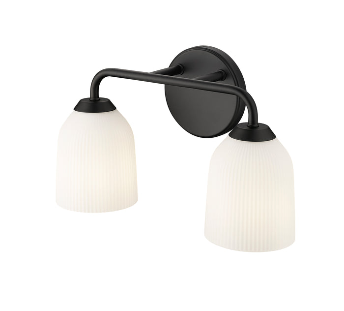 15'' Norah Matte Black 2 Light Bath Vanity