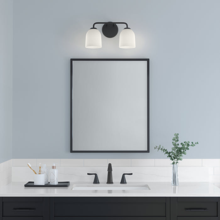 15'' Norah Matte Black 2 Light Bath Vanity