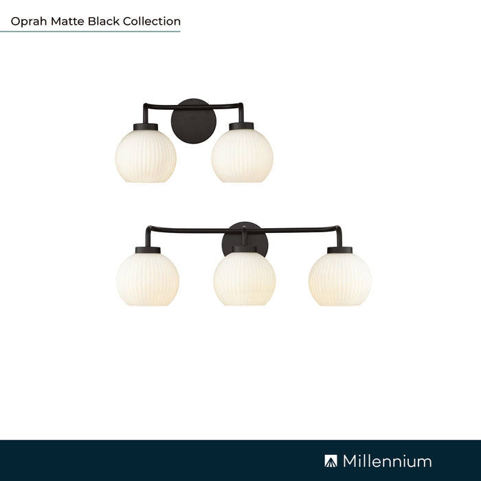 15'' Oprah Matte Black 2 Light Bath Vanity