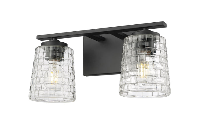 15'' Saben Matte Black 2 Light Bath Vanity
