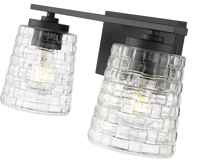 15'' Saben Matte Black 2 Light Bath Vanity