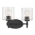 15'' Solventa Matte Black 2 Light Bath Vanity