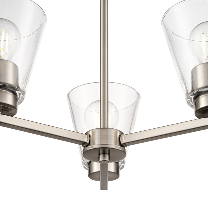 15'' Strayhan Brushed Nickel 3 Light Chandelier