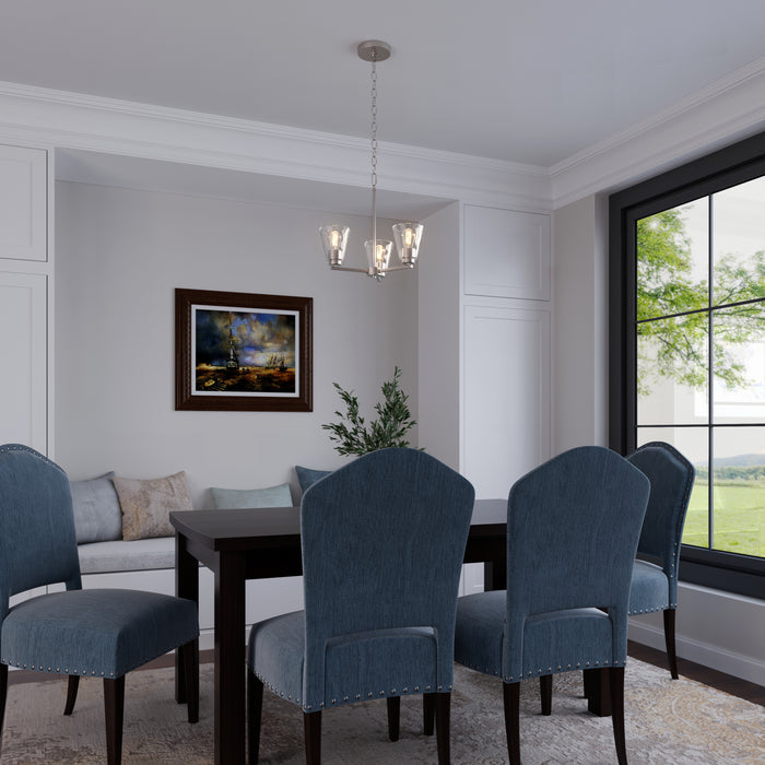 15'' Strayhan Brushed Nickel 3 Light Chandelier