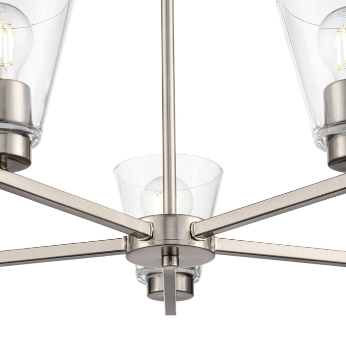 15'' Strayhan Brushed Nickel 5 Light Chandelier