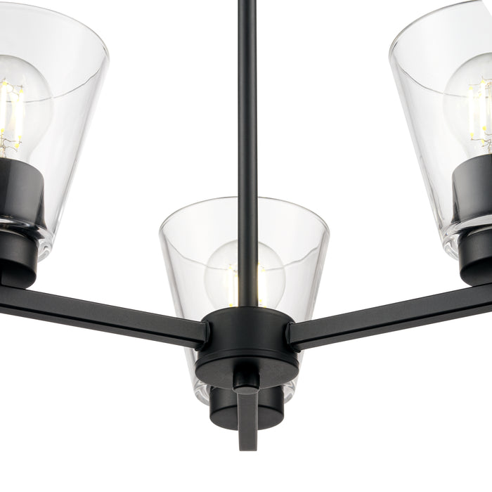 15'' Strayhan Matte Black 3 Light Chandelier
