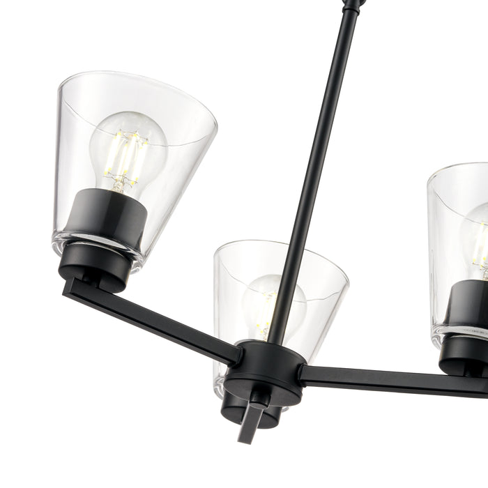 15'' Strayhan Matte Black 3 Light Chandelier