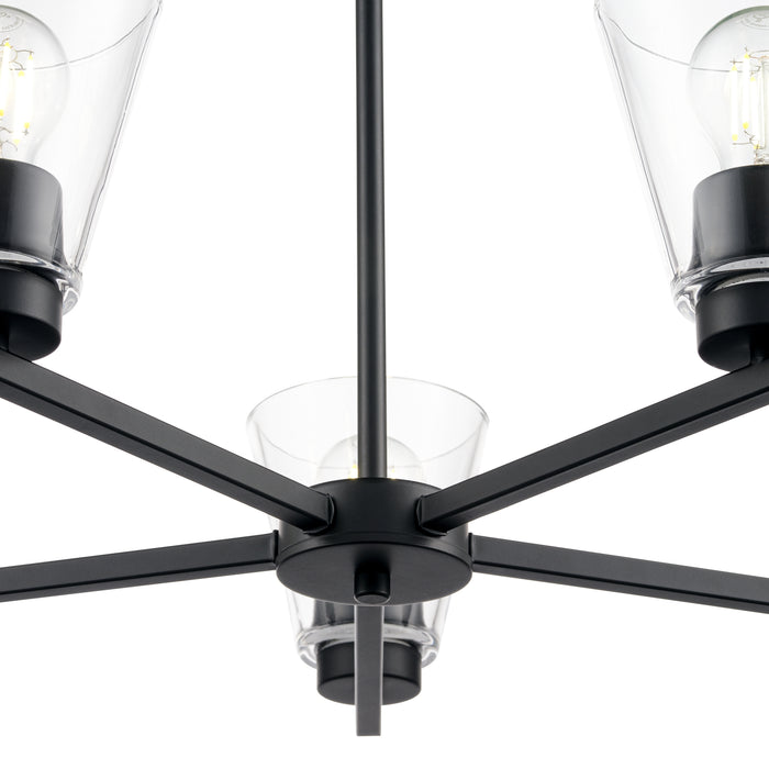 15'' Strayhan Matte Black 5 Light Chandelier
