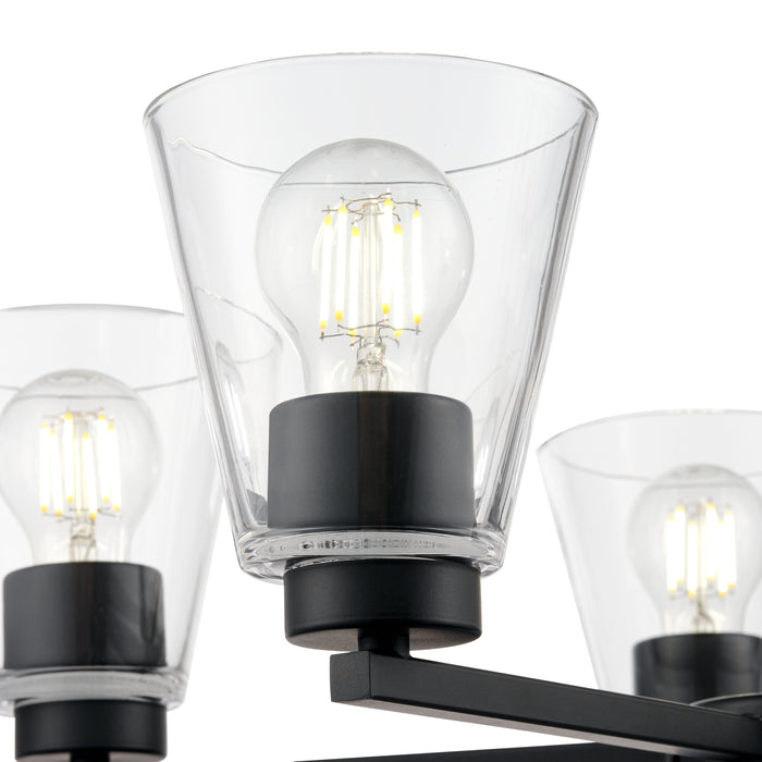 15'' Strayhan Matte Black 5 Light Chandelier