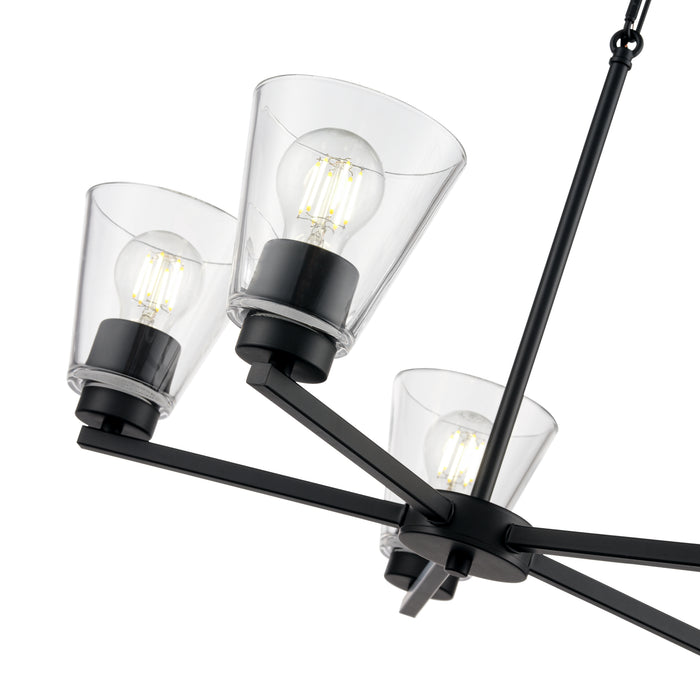 15'' Strayhan Matte Black 5 Light Chandelier