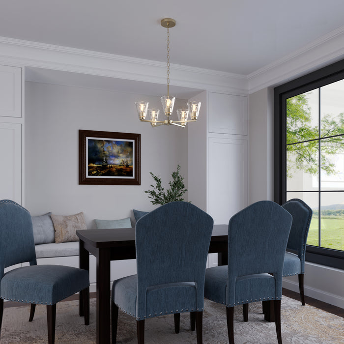 15'' Strayhan Modern Gold 5 Light Chandelier