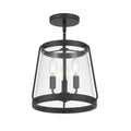15.25'' Adabella Matte BlackClear 3 Light Semi-Flush Mount