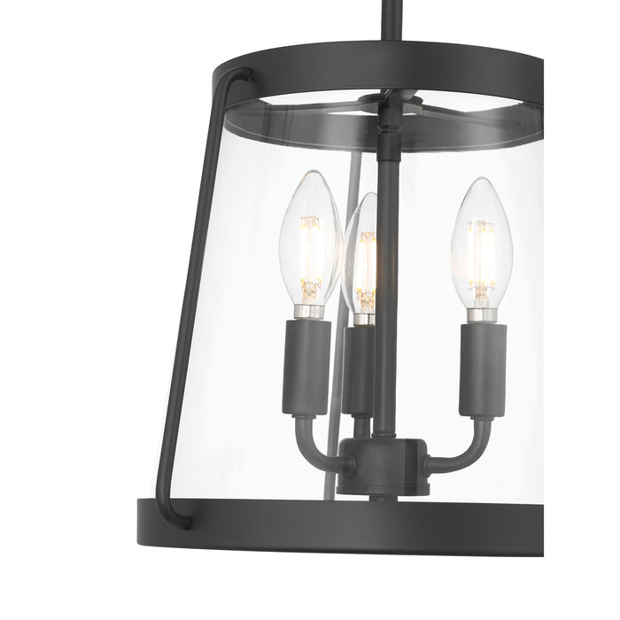 15.25'' Adabella Matte BlackClear 3 Light Semi-Flush Mount