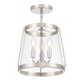 15.25'' Adabella Polished NickelClear 3 Light Semi-Flush Mount