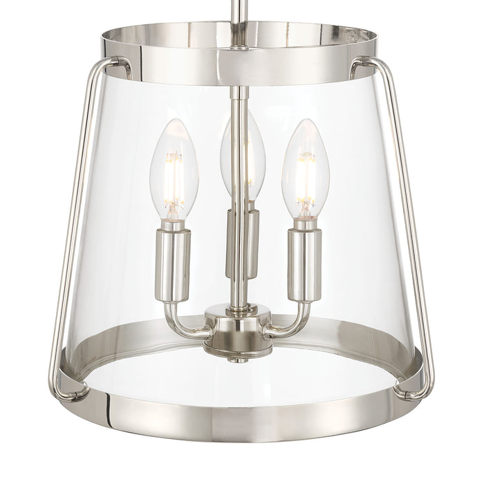 15.25'' Adabella Polished NickelClear 3 Light Semi-Flush Mount