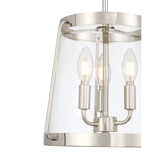 15.25'' Adabella Polished NickelClear 3 Light Semi-Flush Mount