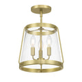 15.25'' Adabella Vintage BrassClear 3 Light Semi-Flush Mount