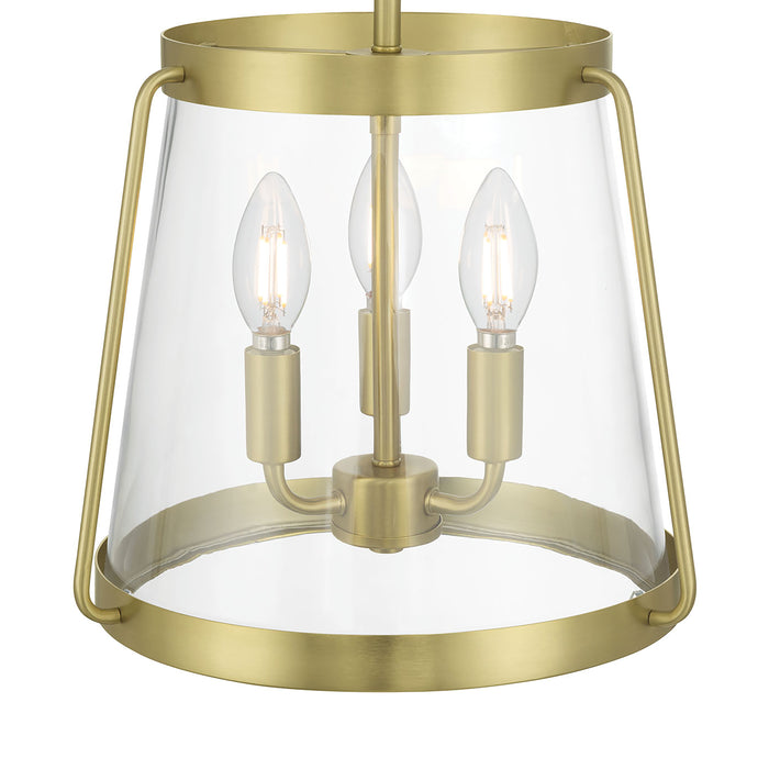 15.25'' Adabella Vintage BrassClear 3 Light Semi-Flush Mount