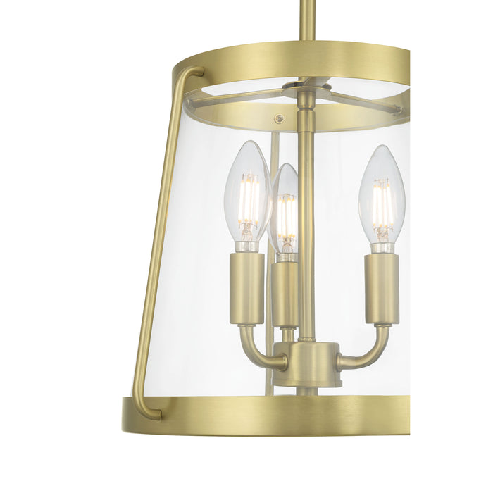 15.25'' Adabella Vintage BrassClear 3 Light Semi-Flush Mount