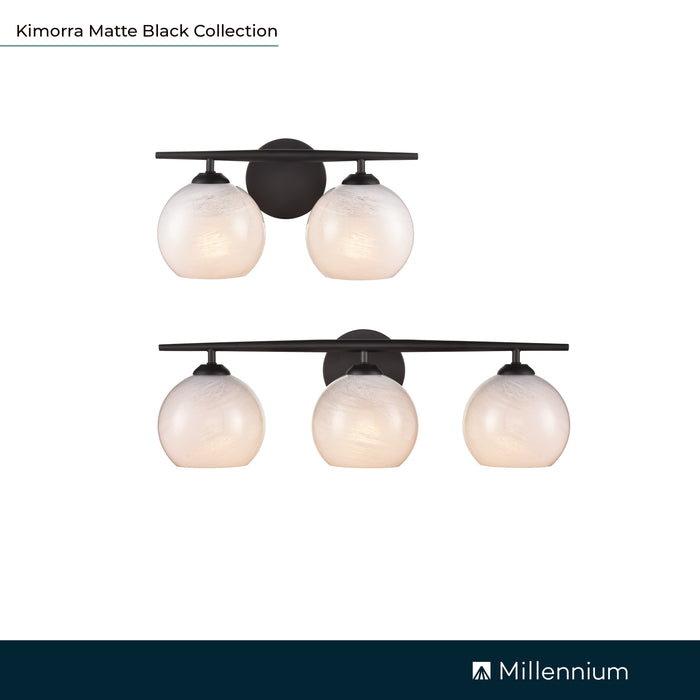 15.25'' Kimorra Matte Black 2 Light Bath Vanity