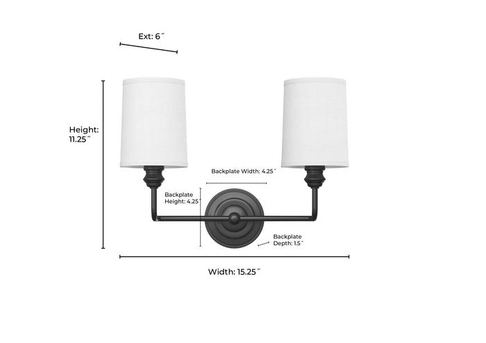15.25'' Leena Polished Nickel 2 Light Bath Vanity