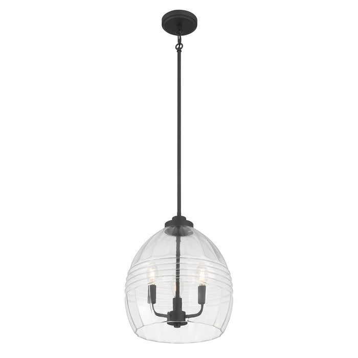 15.25'' Miravelle Matte Black 3 Light Pendant