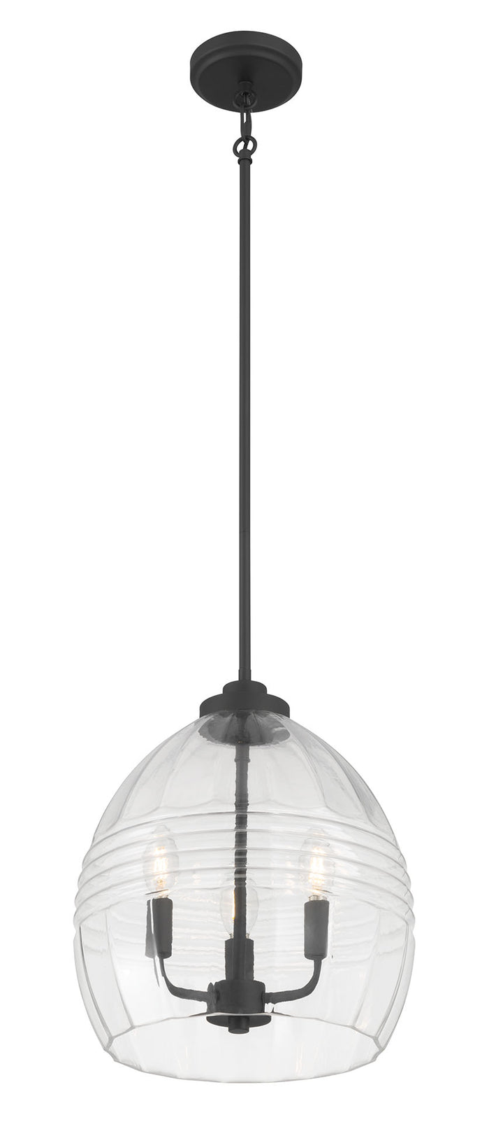 15.25'' Miravelle Matte Black 3 Light Pendant