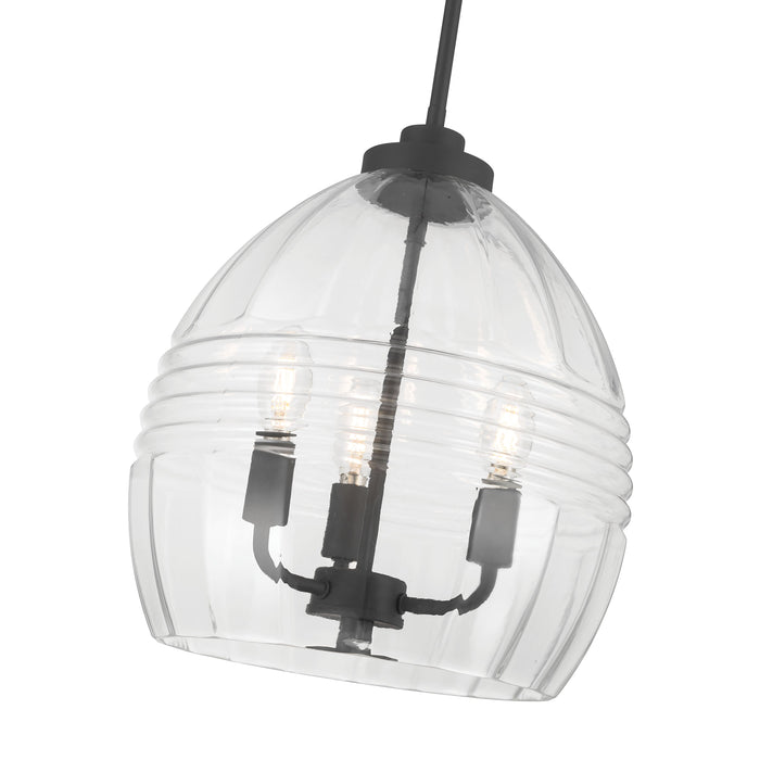 15.25'' Miravelle Matte Black 3 Light Pendant