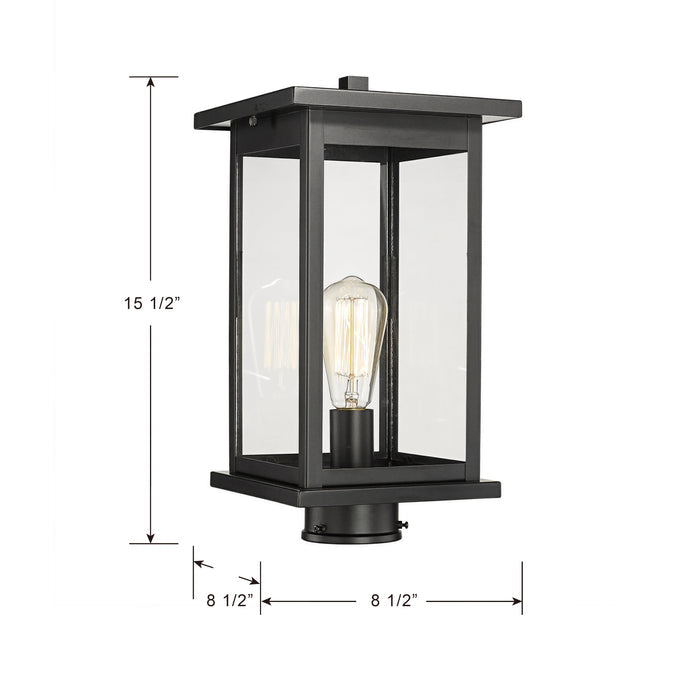 15.5'' Bowton Powder Coated Black 1 Light Post Lantern