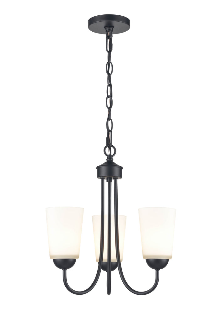 15.5'' Ivey Lake Matte Black 3 Light Chandelier