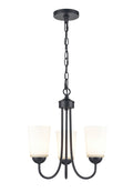 15.5'' Ivey Lake Matte Black 3 Light Chandelier