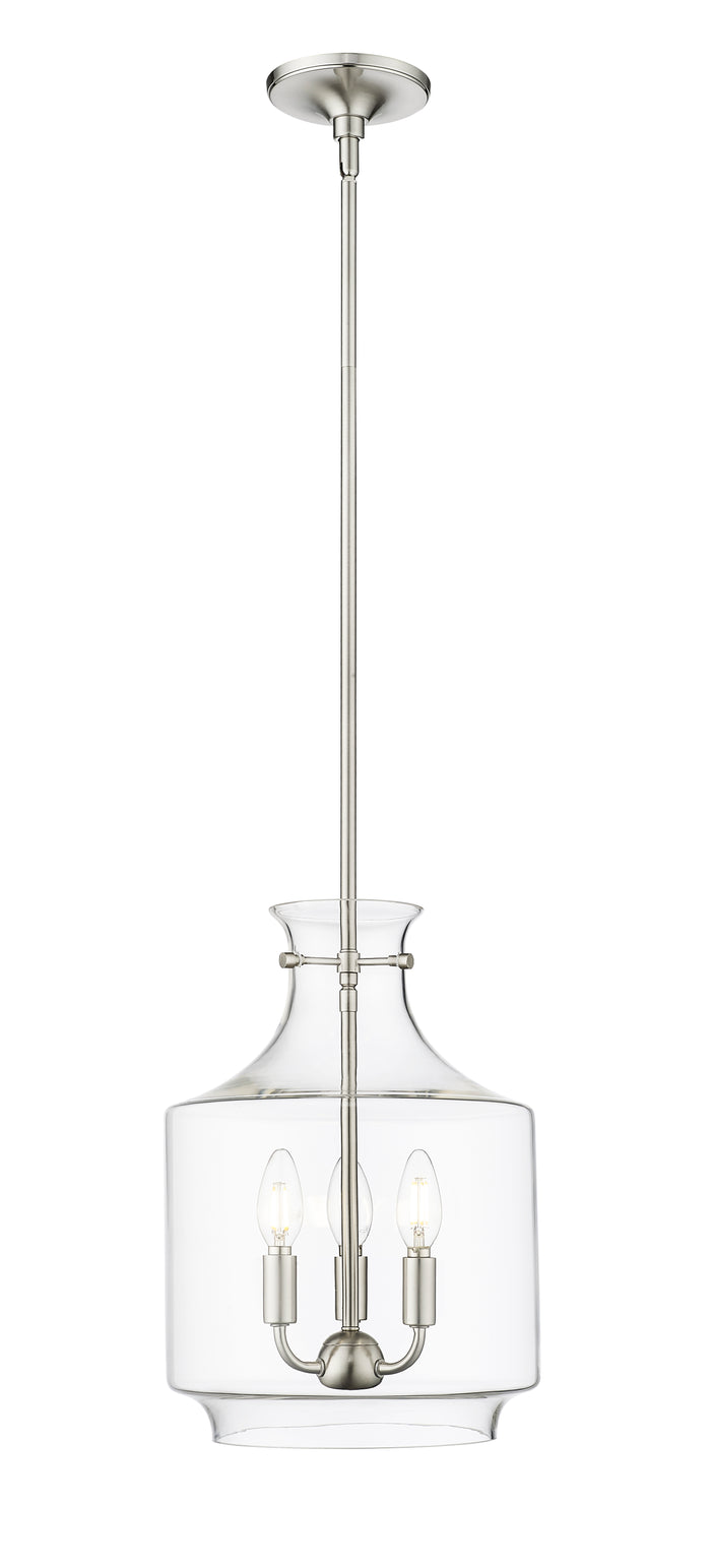 15.5'' Mahannah Brushed Nickel 3 Light Pendant