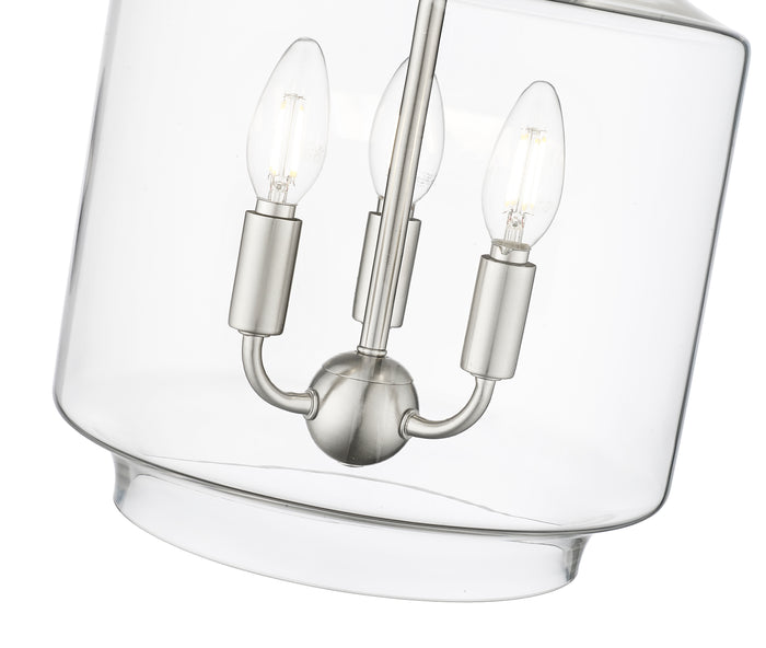 15.5'' Mahannah Brushed Nickel 3 Light Pendant